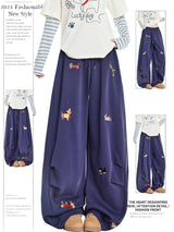 Y2K Baggy Cartoon Embroidery Jeans