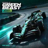 The new 2026 1912PCS Electroplated Green Super Racing Car MK6022 assembly home decor item is perfect for use as a holiday gift.