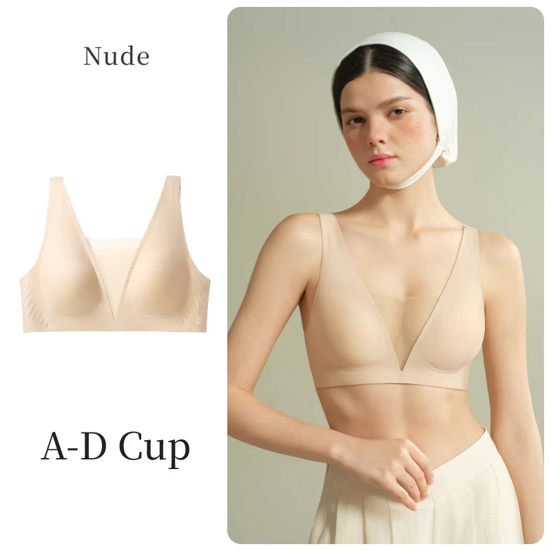 Sujiin Seamless Plunge Push-Up Bra for Women | XM048