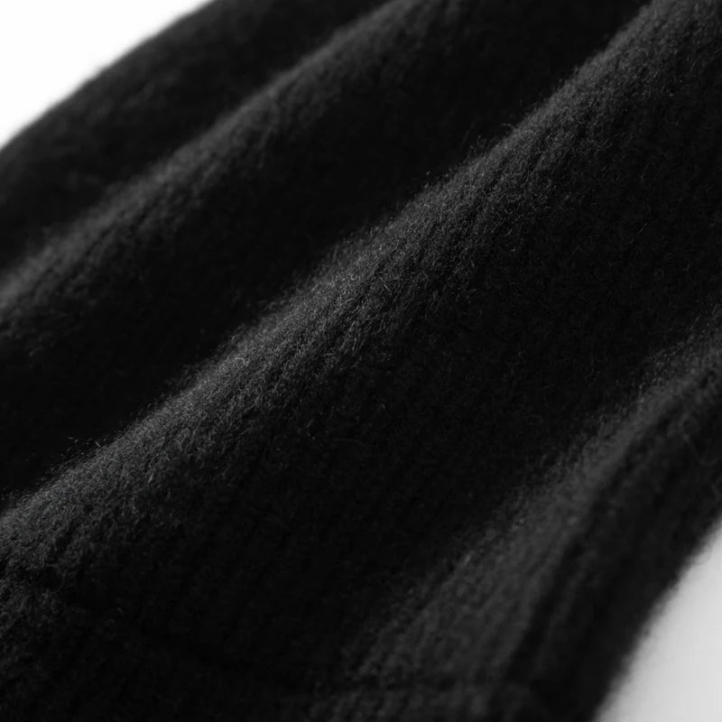 MERRILAMB 100% Cashmere Knit Beanie – Unisex Winter Hat