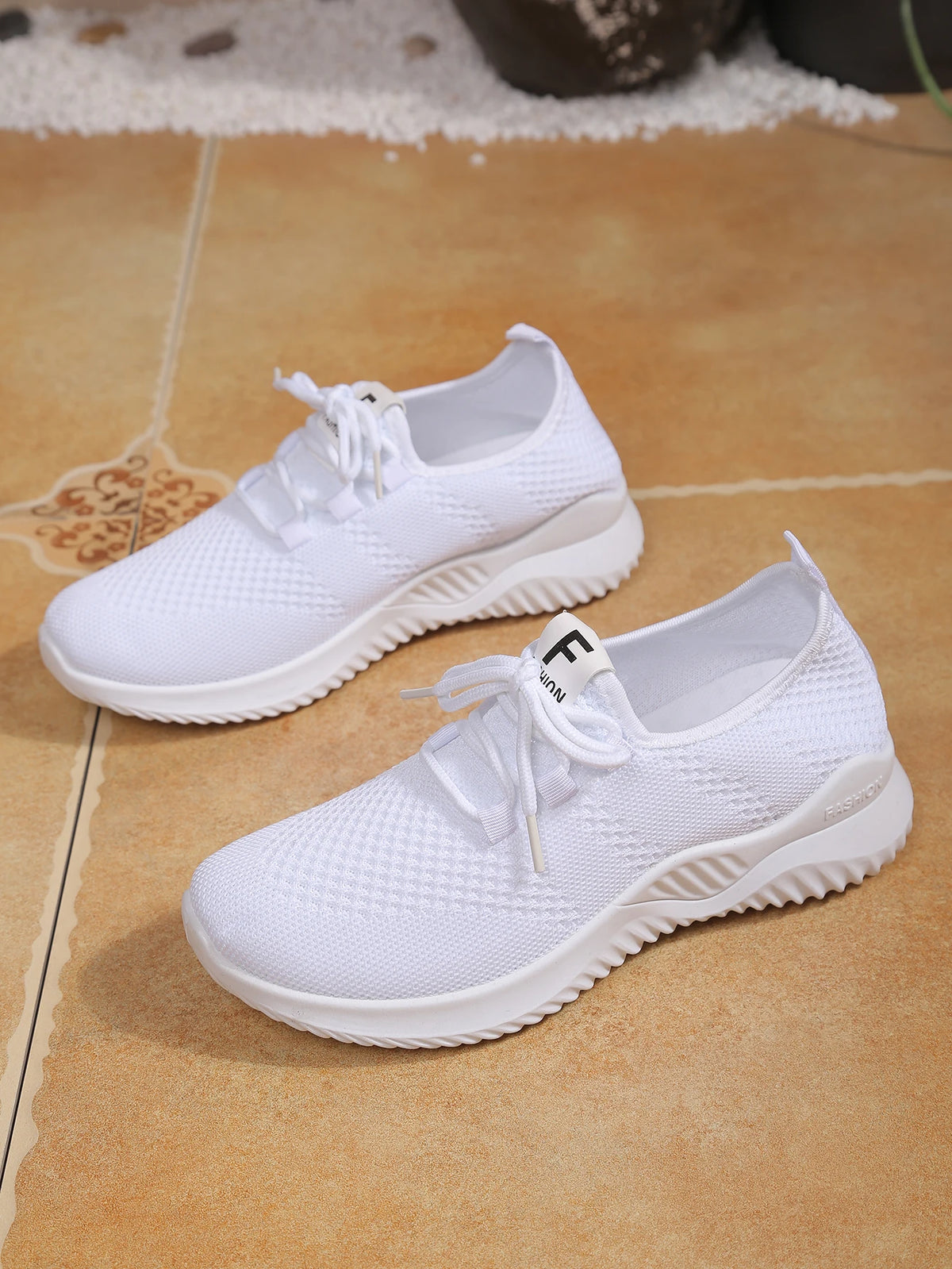 Women's Flying Woven Breathable Mesh Sneakers Soft Sole Lightweight Casual Sports Running Shoes for Daily Wear