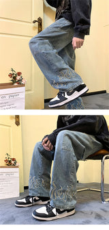 Y2K Flame Print Baggy Jeans