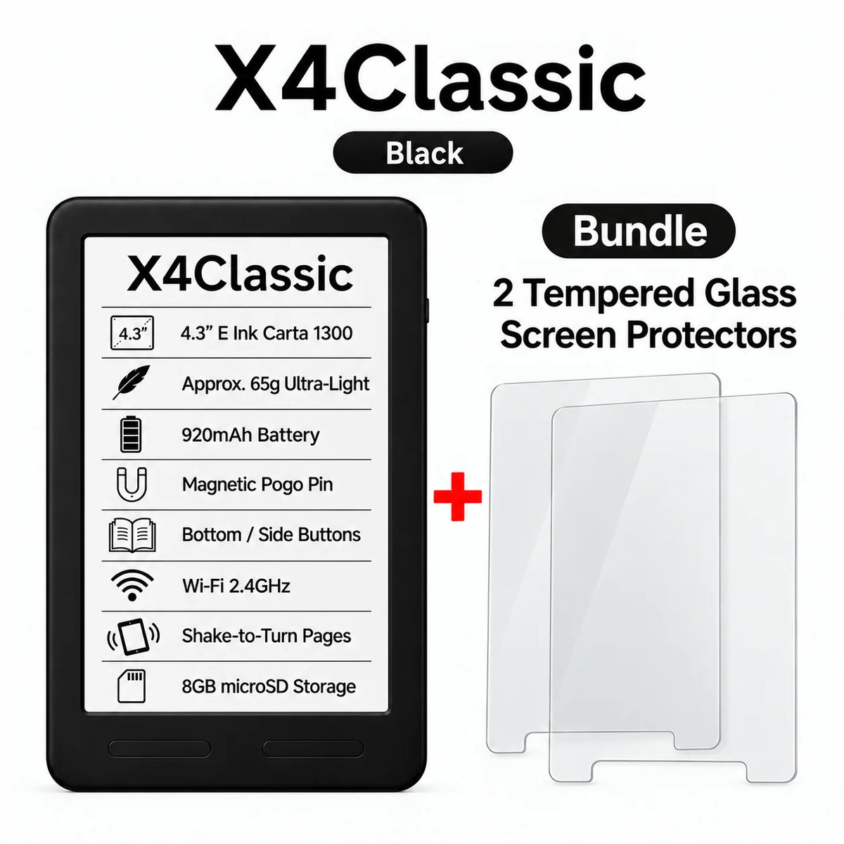 XTEINK Pocket E Ink E-Reader for Travel & Daily Reading