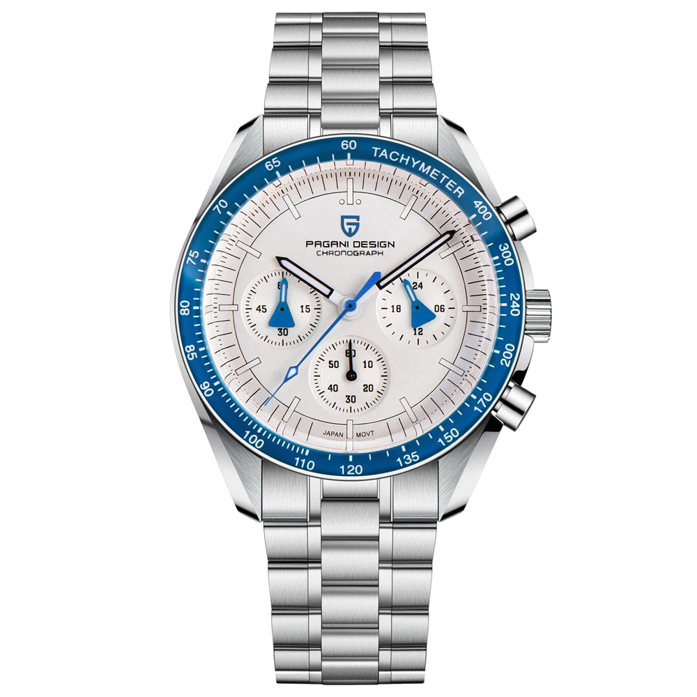 PAGANI DESIGN New Luxury Moon Quartz Watches For Men Stainless steel Luminous waterproof Sports Chronograph Man 2026 Retro Watch