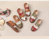 Newest gladiator summer sandals women's big size 43 woman real leather sandals ladies patchwork strap Non-slip flats