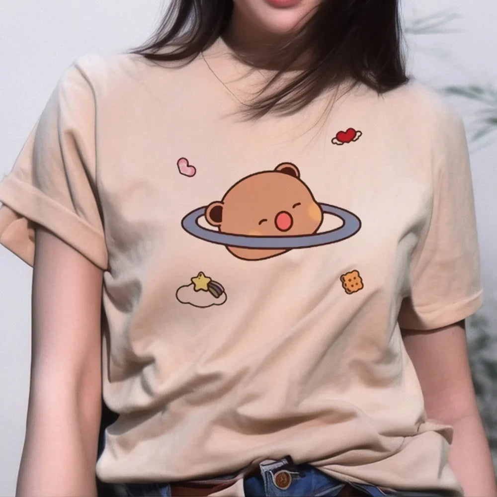 Bubu and Dudu Women’s Fashion Cartoon Tee - Casual Streetwear Designer Crop Top