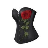 Floral Embroidered Lace-Up Corset Top