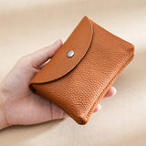 Custom Letters Fashion Women Short Wallet Genuine Leather Double Wallet Small Coin Purse Mini Credit Card Holder Key Storage Bag