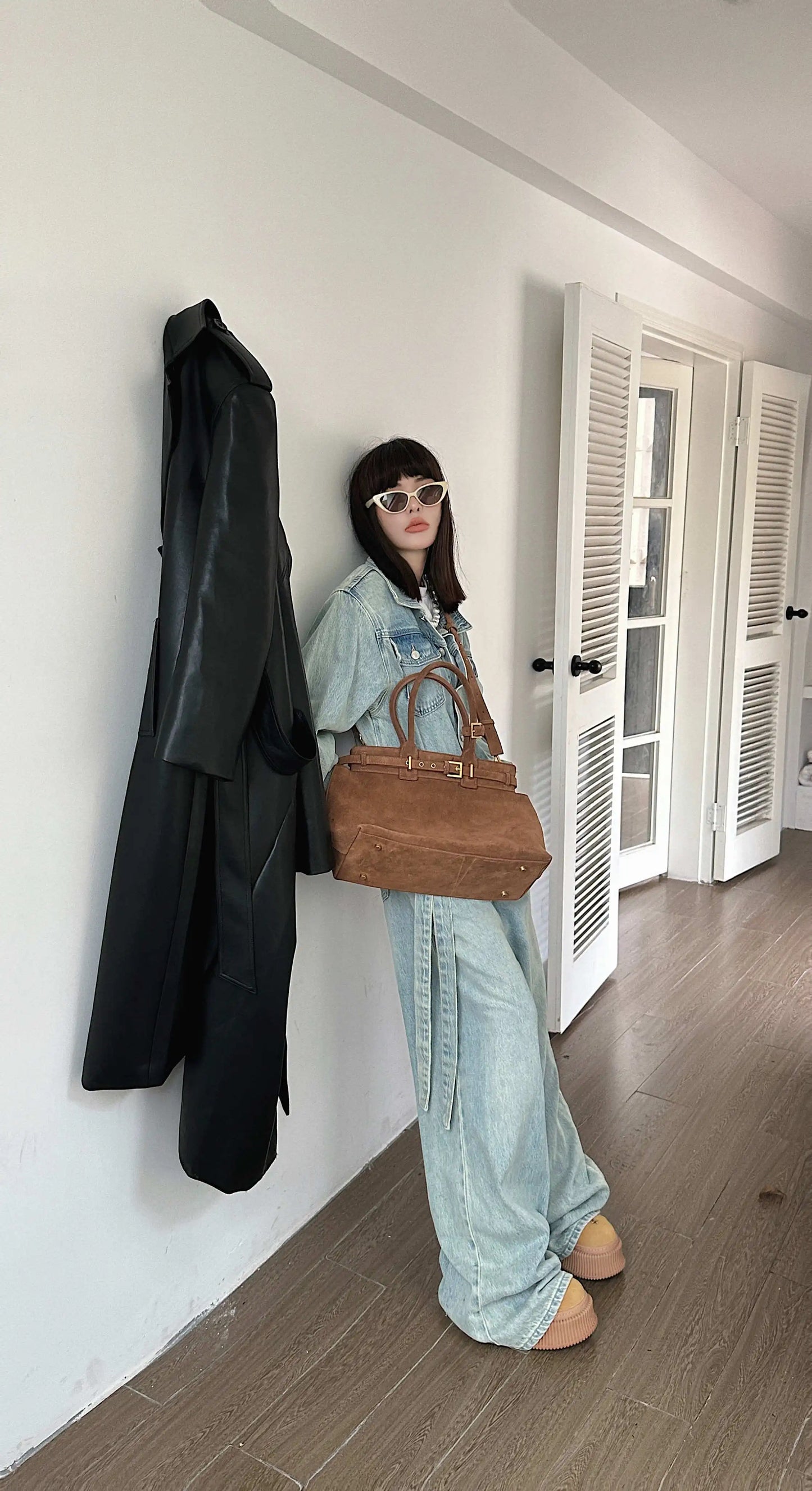 Motingsome 100% Natural Suede Bag Women Tote Luxury Designer Bags Roomy Casual Tote Crossbody Fashionable Handbag and Purses New