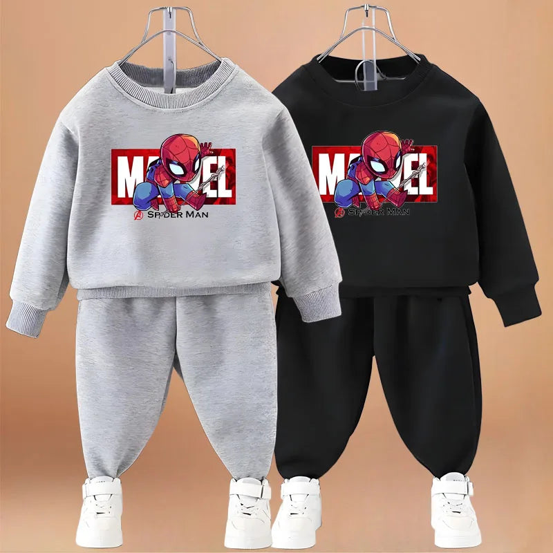 Anime Spiderman Printed Boys Sweatshirt Sets Spring/autumn Kids O Neck Hoodies Pants Two Piece Child Long Sleeve Clothes Set New