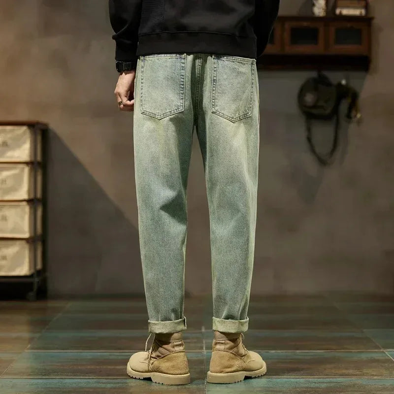 Men's Retro Loose Denim Harem Pants | Harajuku Style