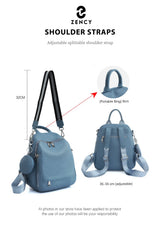 Zency Women's Genuine Leather Backpack High-Quality School Bag Travel Female Shopper Shoulder Satchel Rucksack Commuter