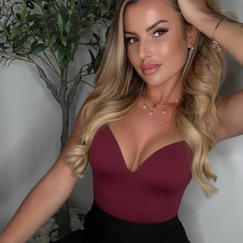 HXAO Corset Camisole Crop Top – Backless Bustier Tank