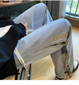 Men’s Bear Embroidered Wide-Leg Jeans