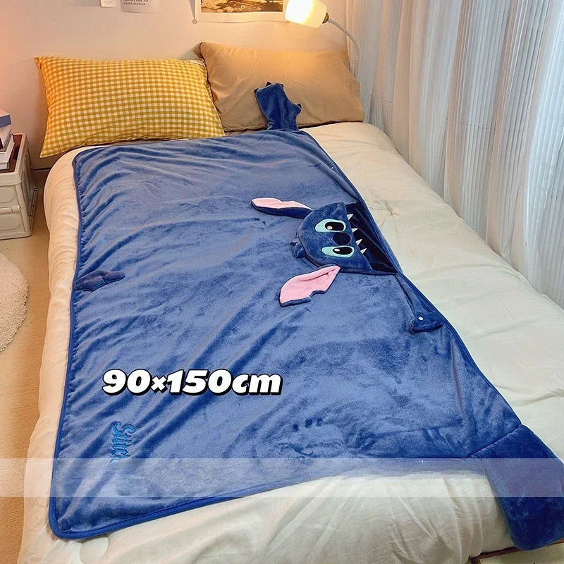 Stitch Hooded Cartoon Blanket