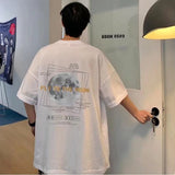 30kg To 120kg Korean Style Lazy Feeling Wearing Moon Pattern T-shirt Daily Basic Top Casual Versatile Shirt