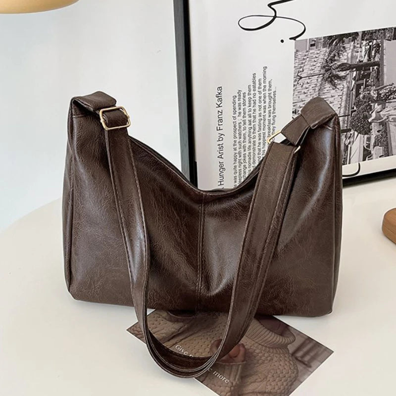Vintage PU Leather Large Capacity Tote