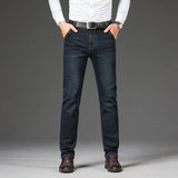 Men's Classic Straight-Leg Denim Jeans | Blue & Black