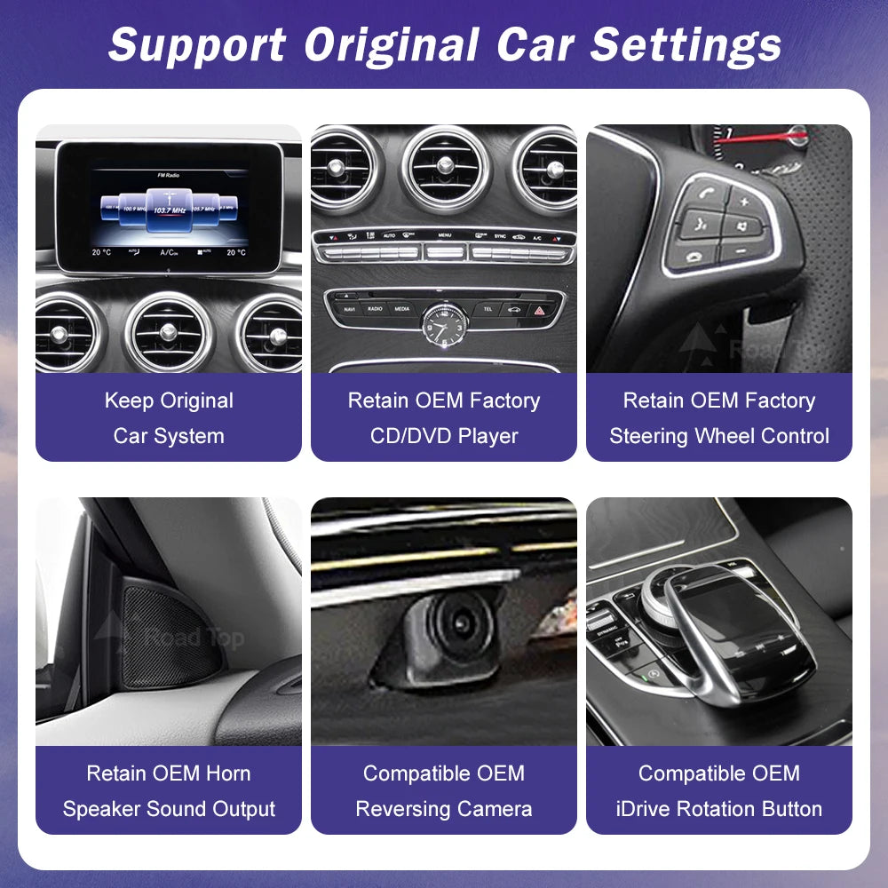 Linux CarPlay Screen for Mercedes-Benz W205 GLC V-Class | Wireless Android Auto