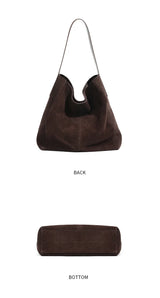 Frosted Suede Tote Bag – Large Capacity Shoulder Bag