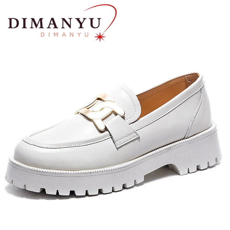 DIMANYU Women's Wedge Loafers – Leather Slip-On Pumps
