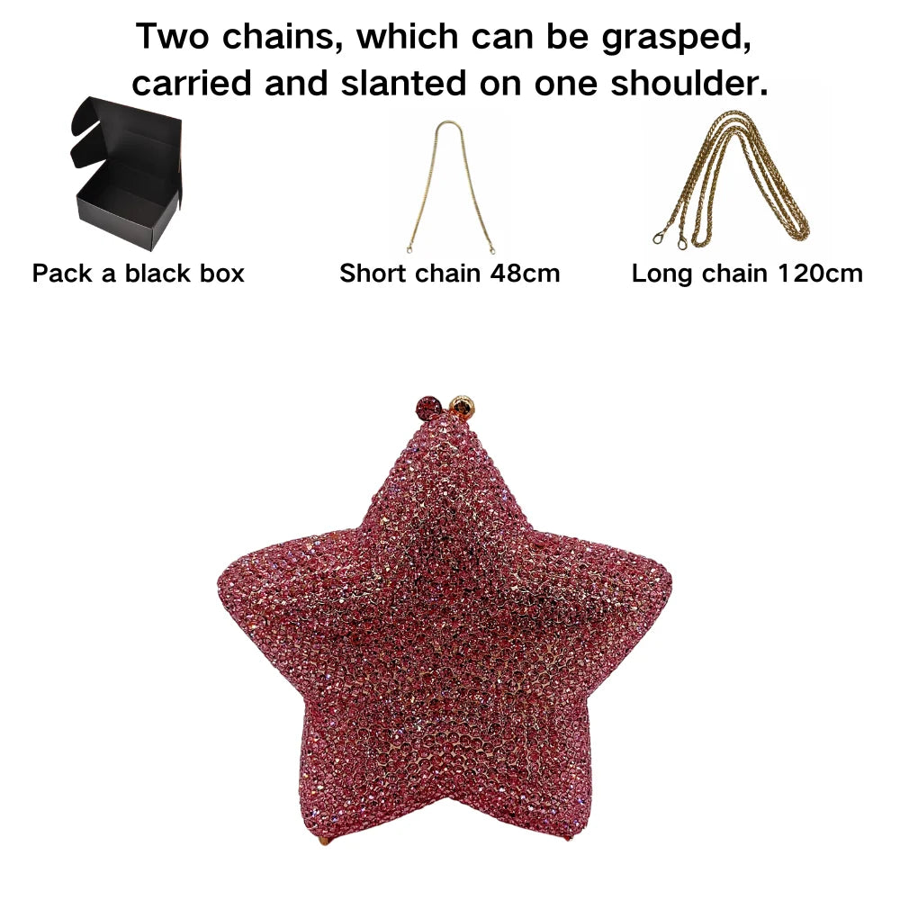 New Star Diamond Dinner Bag Foreign Trade Banquet Diamond Hand Bag Women's Bag Starr Lane Stone Crach