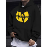 90s Hip Hop Print Fleece Pullover Hoodie