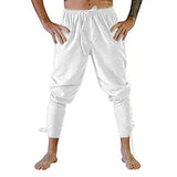 Pirate Pant Viking Costume for Men Renaissance Medieval Pants Drawstring Shorts Halloween Costume Adult Cosplay