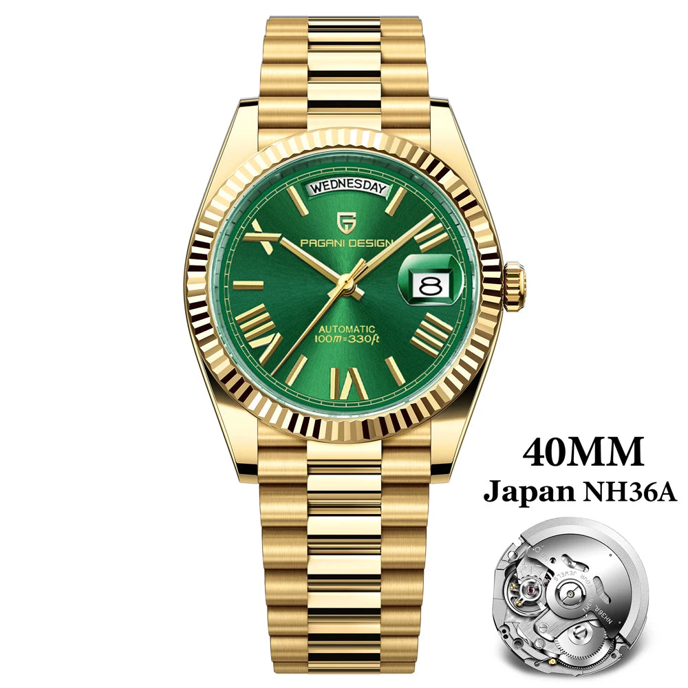 PAGANI DESIGN DD40 Luxury Rose Gold Men's Watches Automatic Mechanical Watch For Men AR Sapphire Glass Date Wrist watch Men 2026