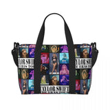 Custom The Eras Tour 1989 Taylor's Swift's American Pop Singer Tote Bag Women Large Capacity Beach Gym Travel Bags