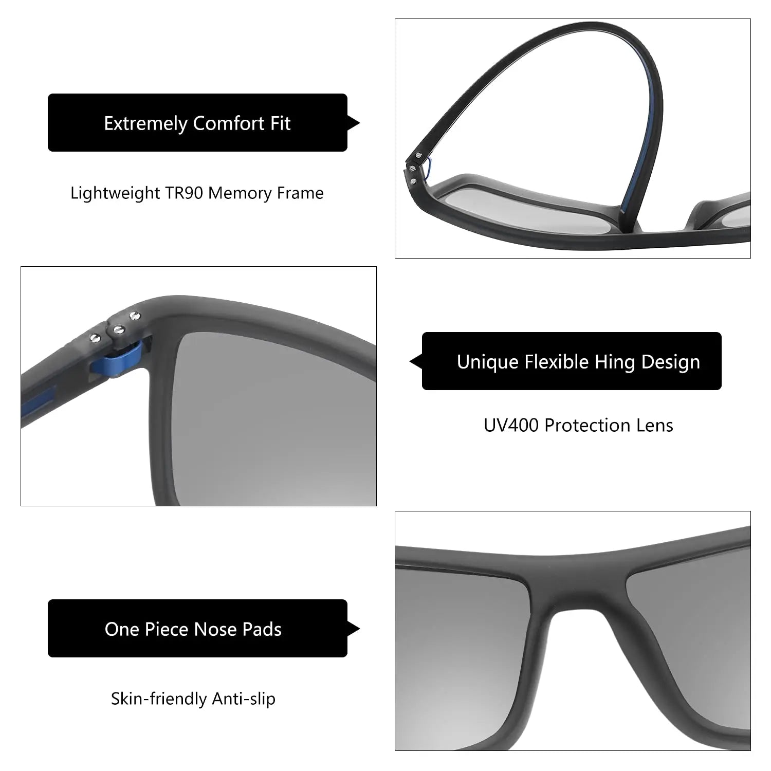 Zenottic Men's Polarized Sunglasses – UV400 TR90 Frame