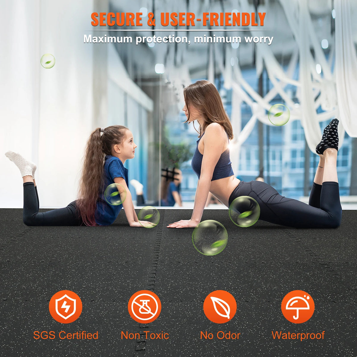 SucceBuy Interlocking Gym Floor Mats | EVA Foam & Rubber