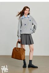 Women's Floral Embroidered Layered-Look Sweatshirt