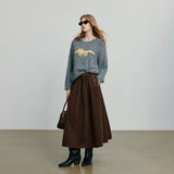 Toyouth Corduroy Ankle-Length A-Line Skirt | Autumn 2025