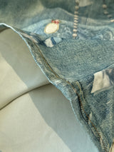 3D Pearl Chain Trompe L'Oeil Straight-Leg Jeans