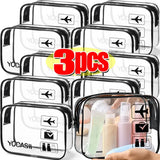 1/3pcs Transparent Zipper Makeup Bag Organizer Box Men Women Travel Clear Cosmetic Bag Waterproof Toiletry Wash Make Up Bags