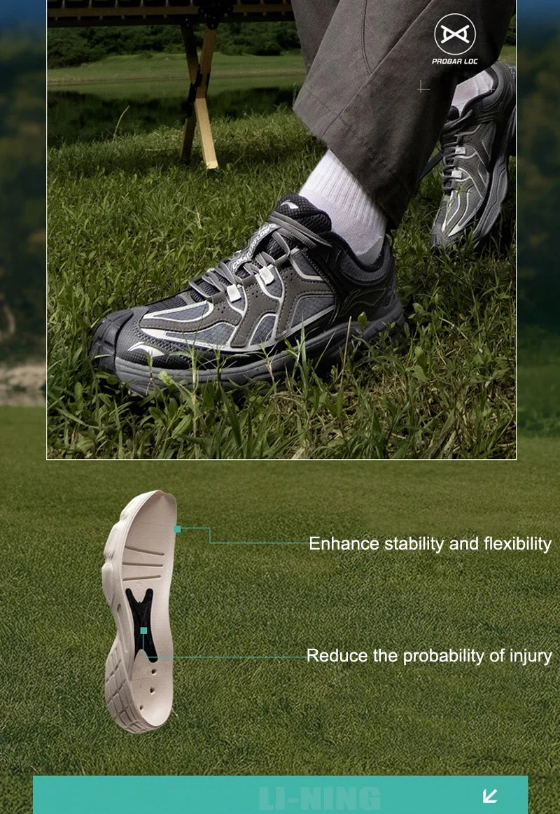 Li-Ning Unisex CLY SHADE Outdoor Hiking Shoes LIGHT FOAM Cushioning Soft Reflective LiNing Casual Sneakers AHTV033