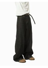 IEFB Men's Straight Denim Pants New Cleanfit Solid Color Korean Version Wide Leg Versatile Casual Jeans Trend New Autumn  9C1519