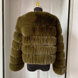 Elegant Winter Faux Fox Fur Crop Jacket