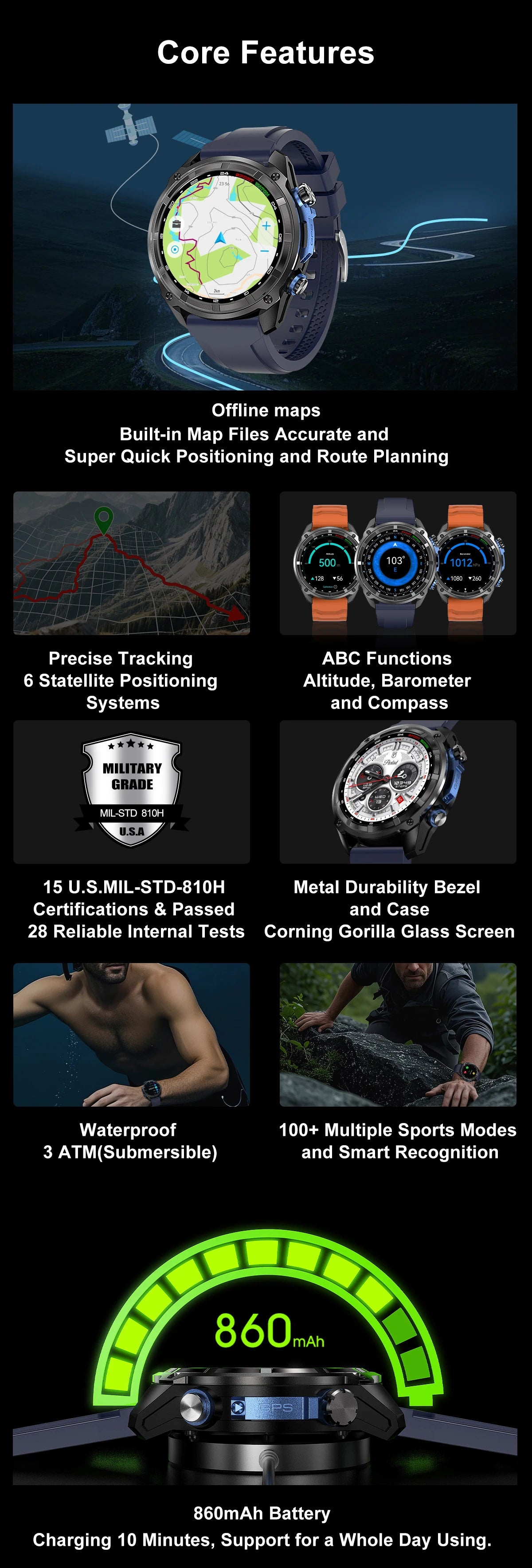 GPS Adventure Smartwatch – Sapphire Edition