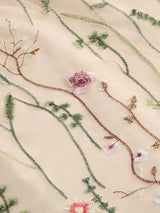 Tonval Floral Embroidered Mesh Midi Skirt – Elegant & Vintage