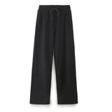 DUOPERI Women Fashion 2 Pieces Sets Solid Loose T-Shirt and High Elastic Waist Trousers Female Chic Lady Casual Pant Coordinates