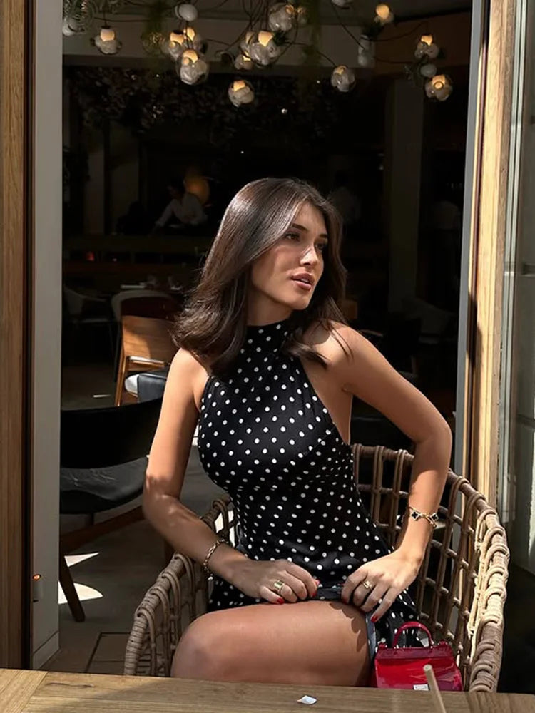 Halter Polka Dot Mini Dress