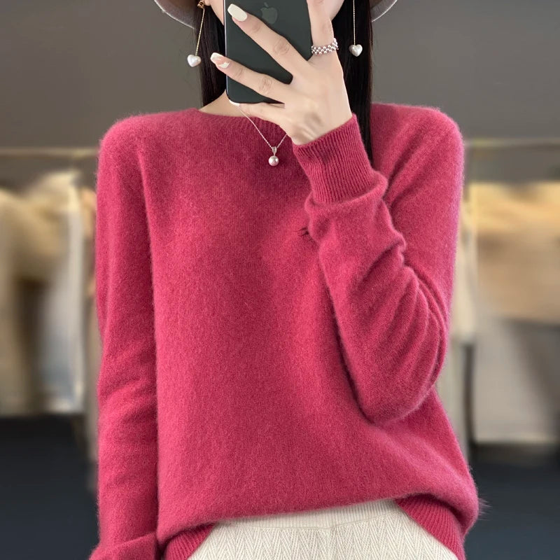 Women's Merino Wool Crew Neck Sweater