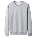 Men's Solid Crew Neck Pullover Sweatshirt