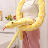 Giant Python-Print Plush Snake Pillow & Home Décor