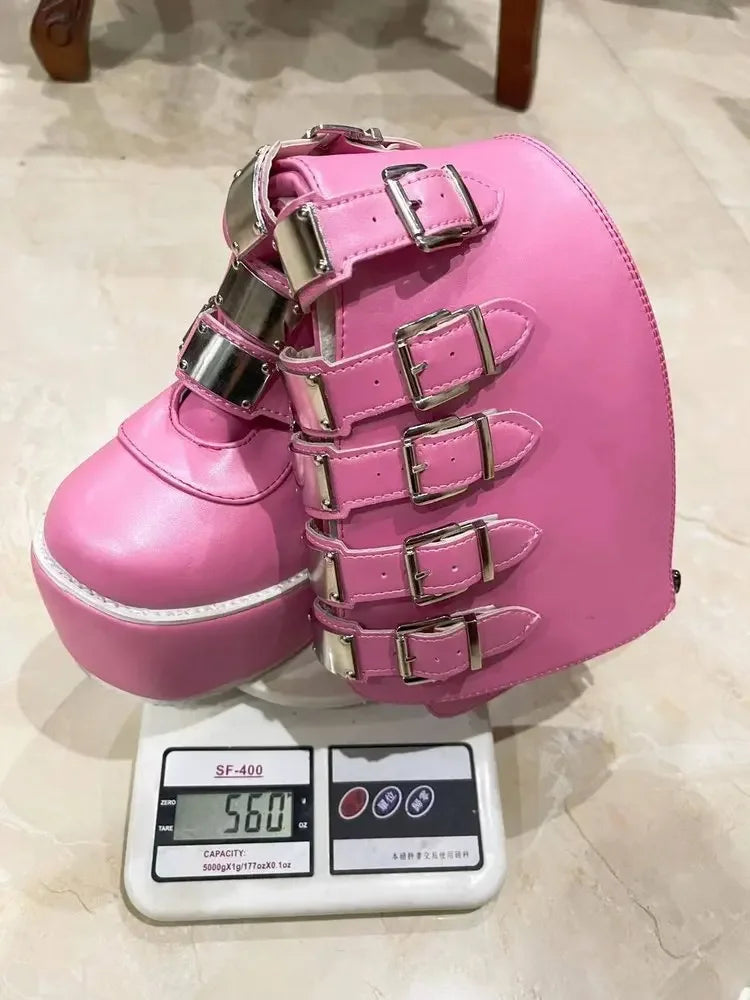 Gothic Platform Buckle Boots