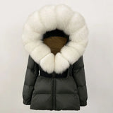 Real Fox Fur Hooded Duck Down Puffer