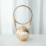 Evening Party Mini PVC Ball Handle Bag Women Luxury Electroplated Bowling Purses Elegant Minimalist Round Ball Designer Handbags