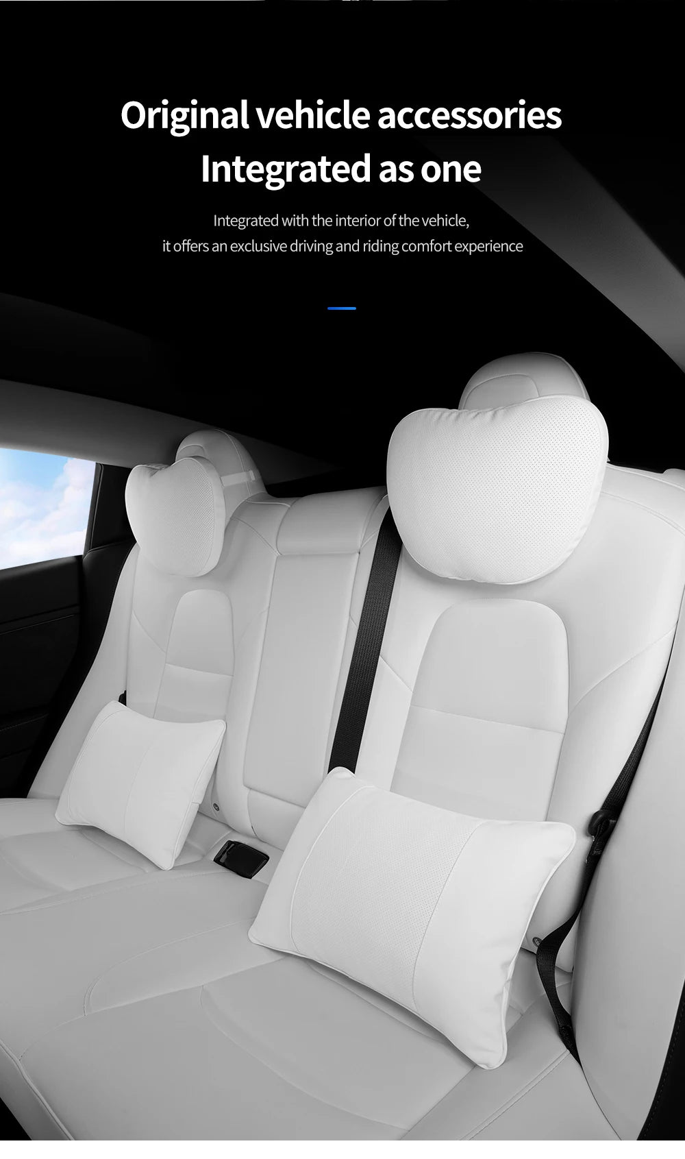 Tesla Model 3/Y Juniper Nappa Leather Car Seat Neck Pillow